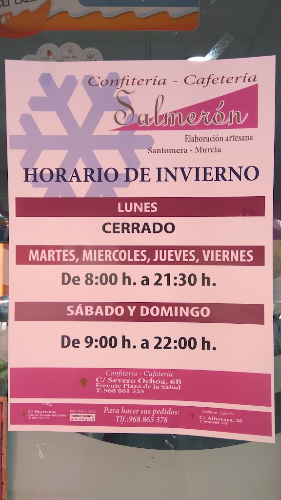 Confiteria Salmeron II — Carta