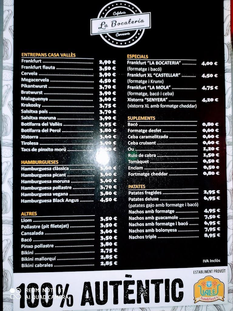 Frankfurt La Bocateria — Carta