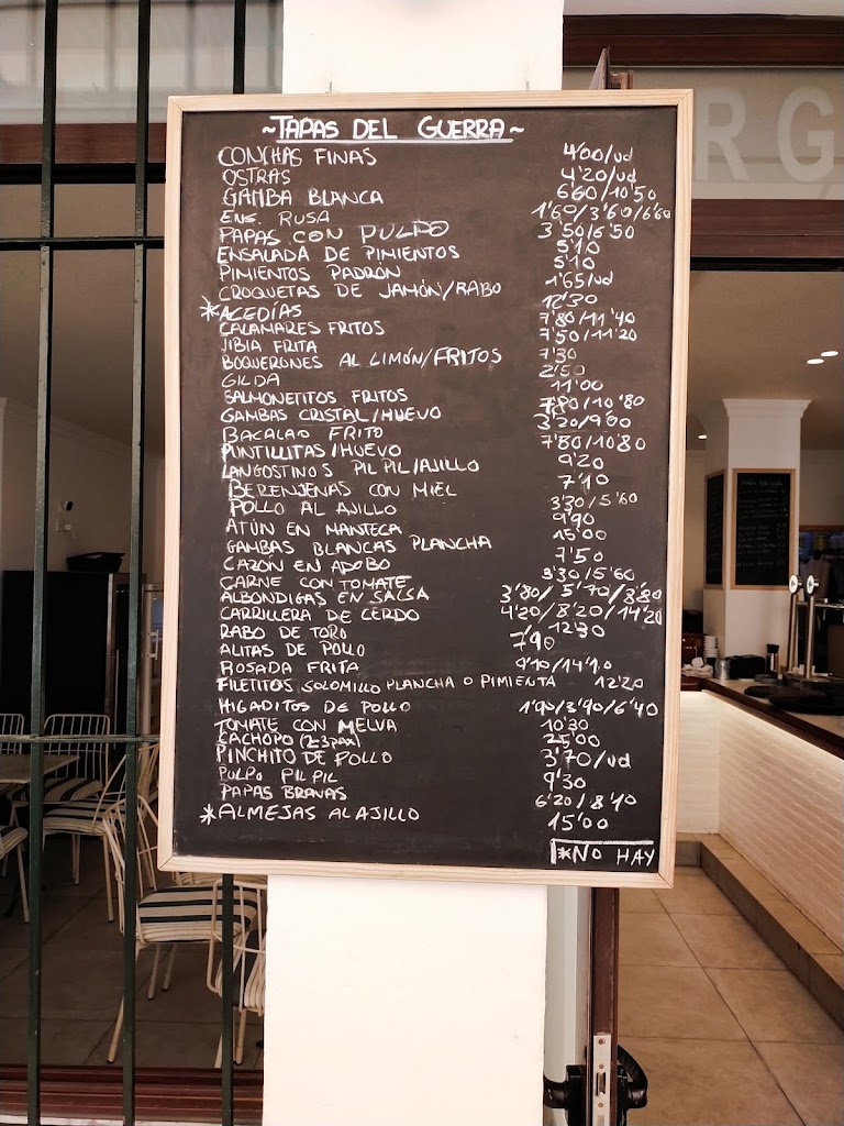 Bar Guerra - San Pedro — Carta