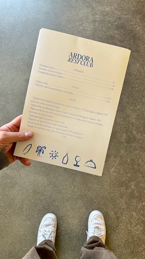 Ardora rest-club — Carta