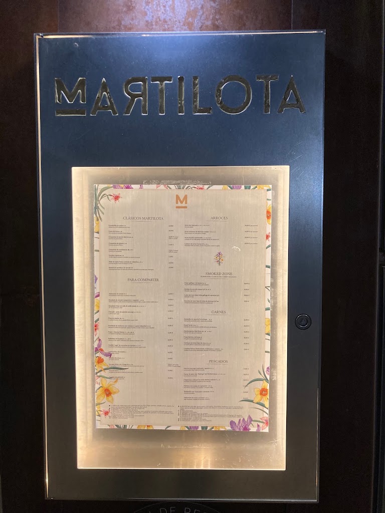 Restaurante Martilota — Carta