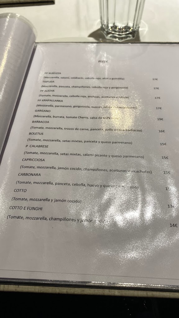Ristorante NINO — Carta
