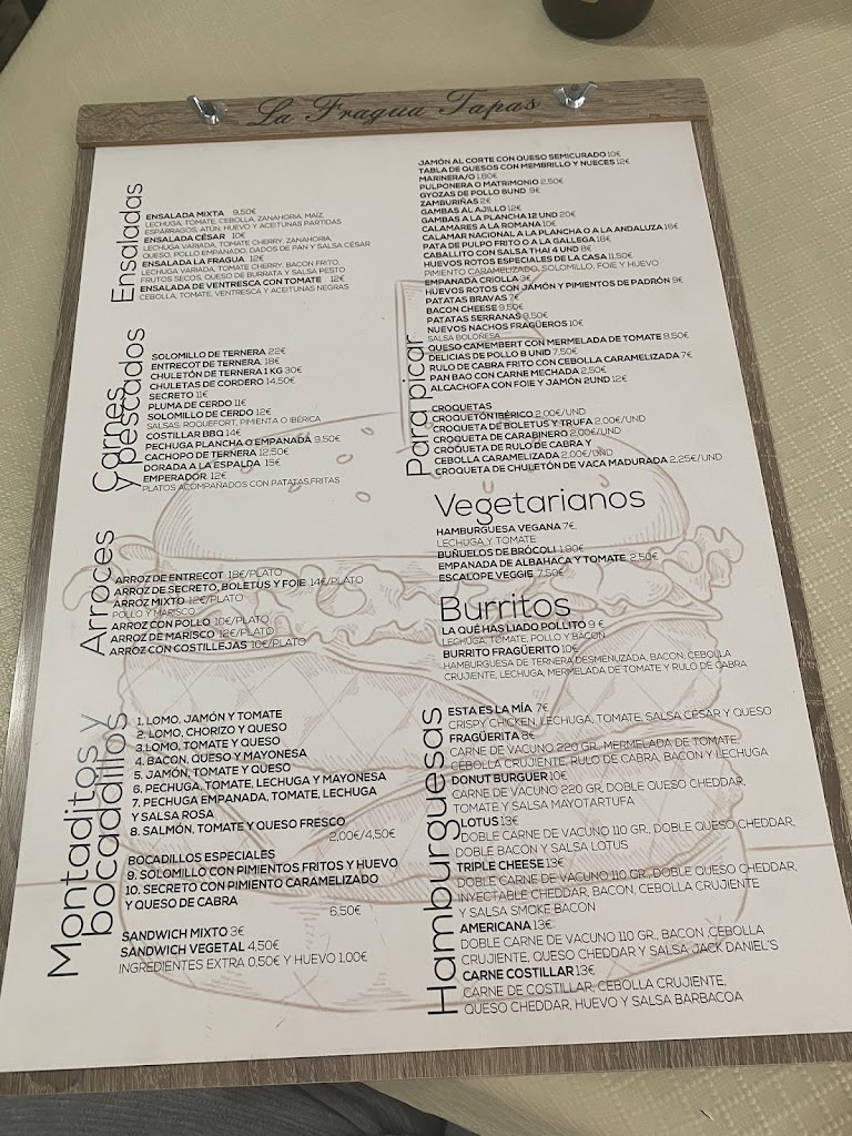 Bar Venta la Fragua — Carta