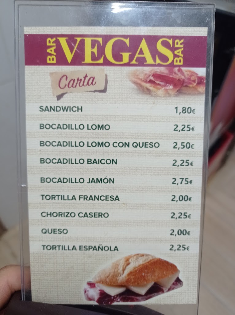 Bar Rincon de Olga — Carta
