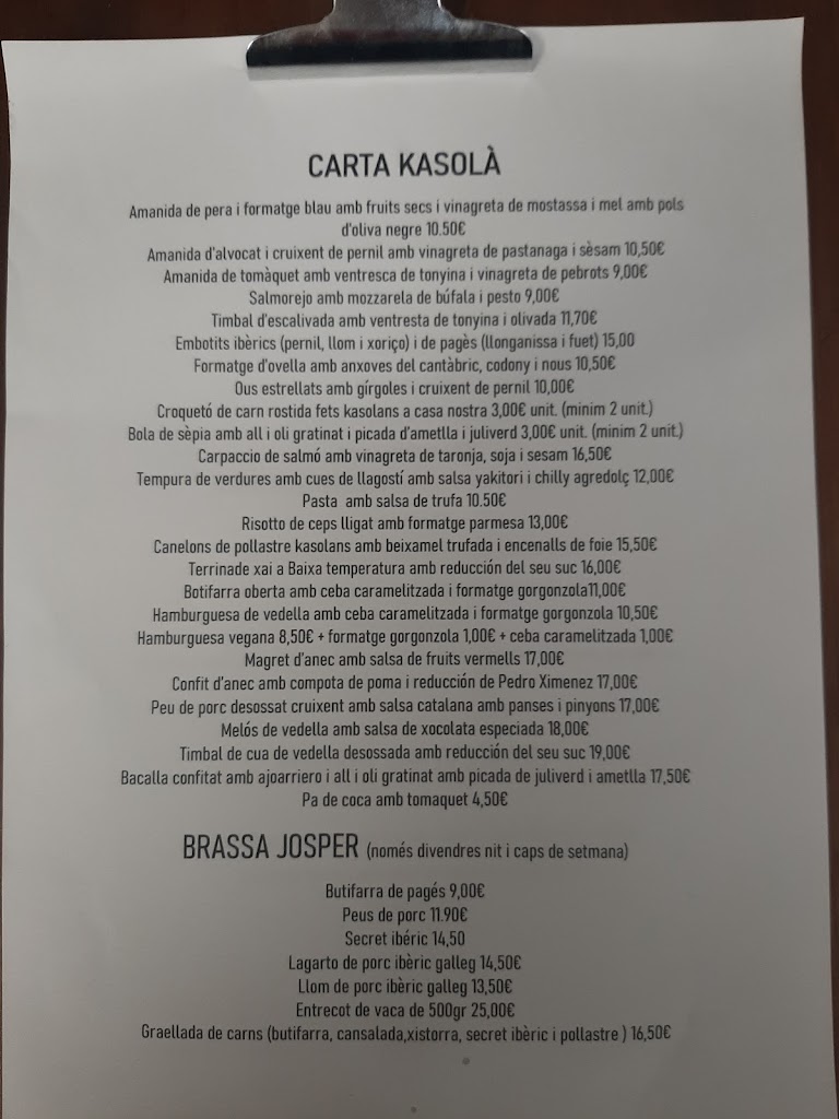 Kasola — Carta
