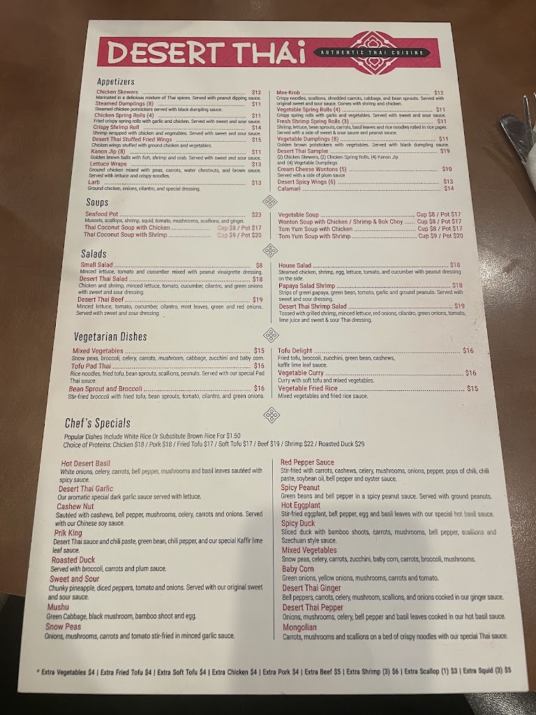 Desert Thai Authentic Thai Cuisine