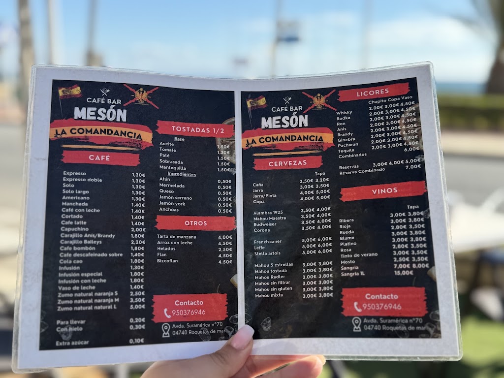Meson La Comandancia — Carta