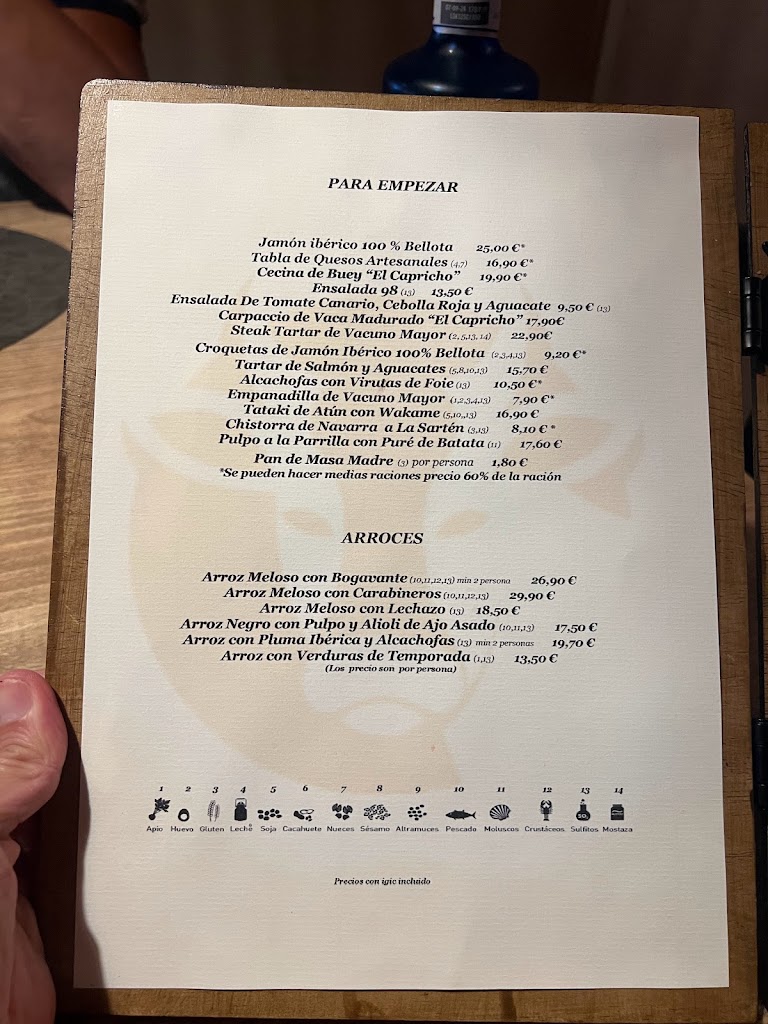 ASADOR 98 — Carta