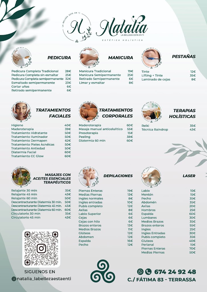 Natalia Estetica Holistica — Carta