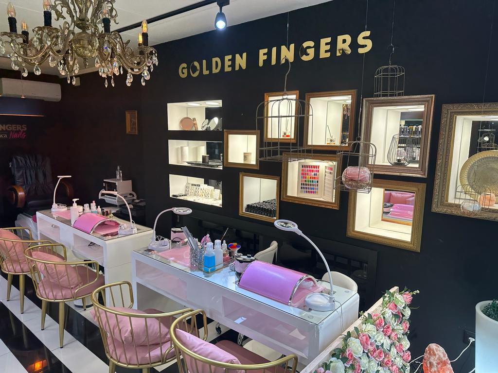 Golden Fingers Nails