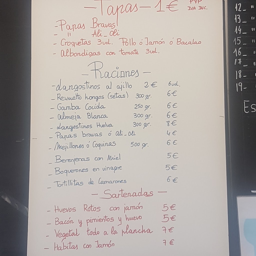 Restaurante El Rincon Del Abuelo — Carta