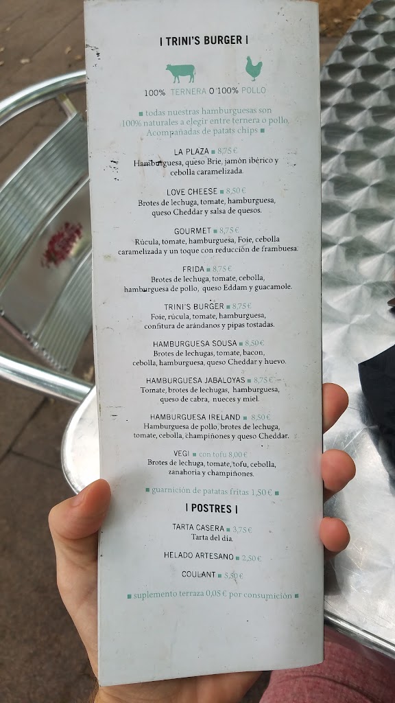 Trini's Cafe Bistro — Carta