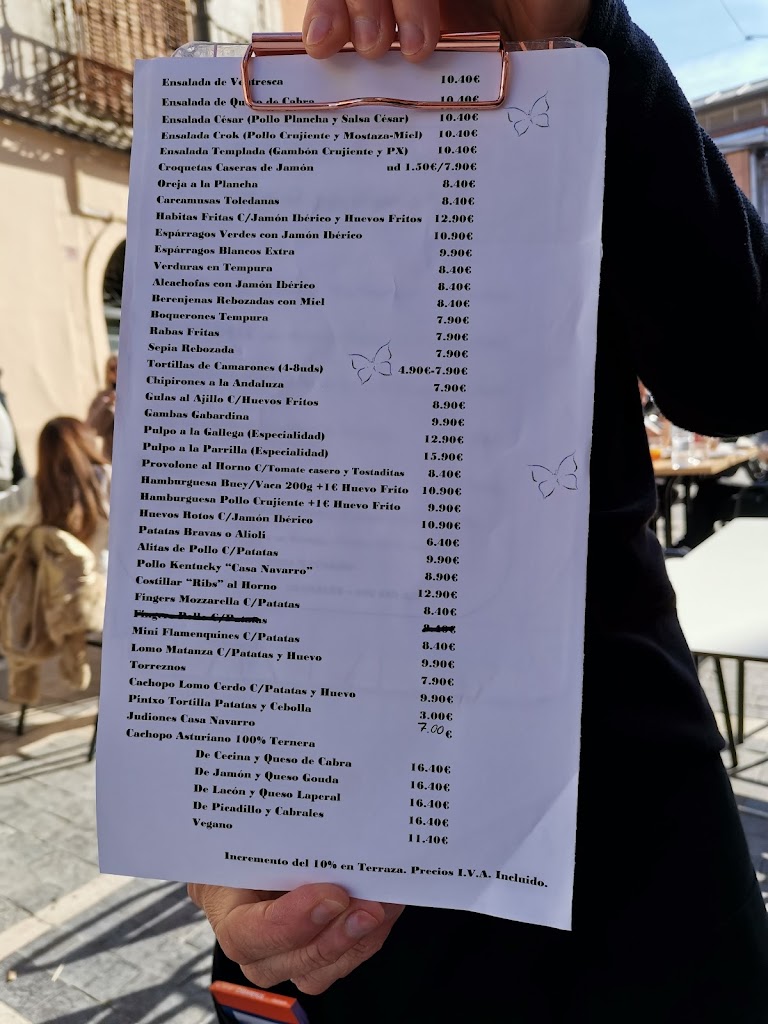 Casa Navarro — Carta