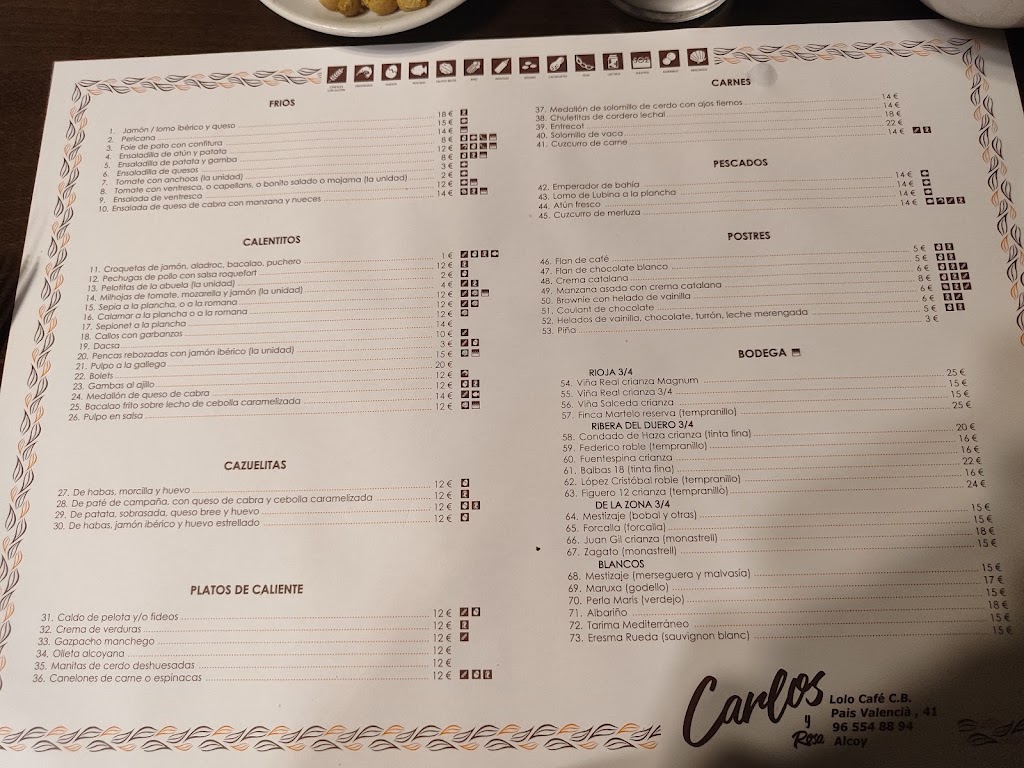 Carlos y Rosa — Carta