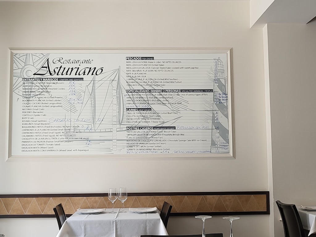 Restaurante Asturiano — Carta