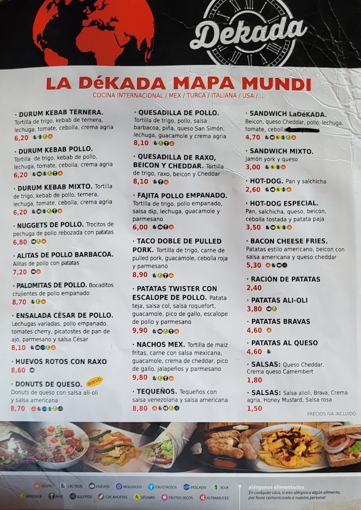 Restaurante Marlem — Carta