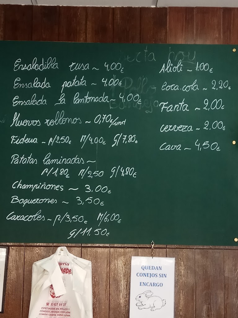 Rostiseria La Cantonada — Carta