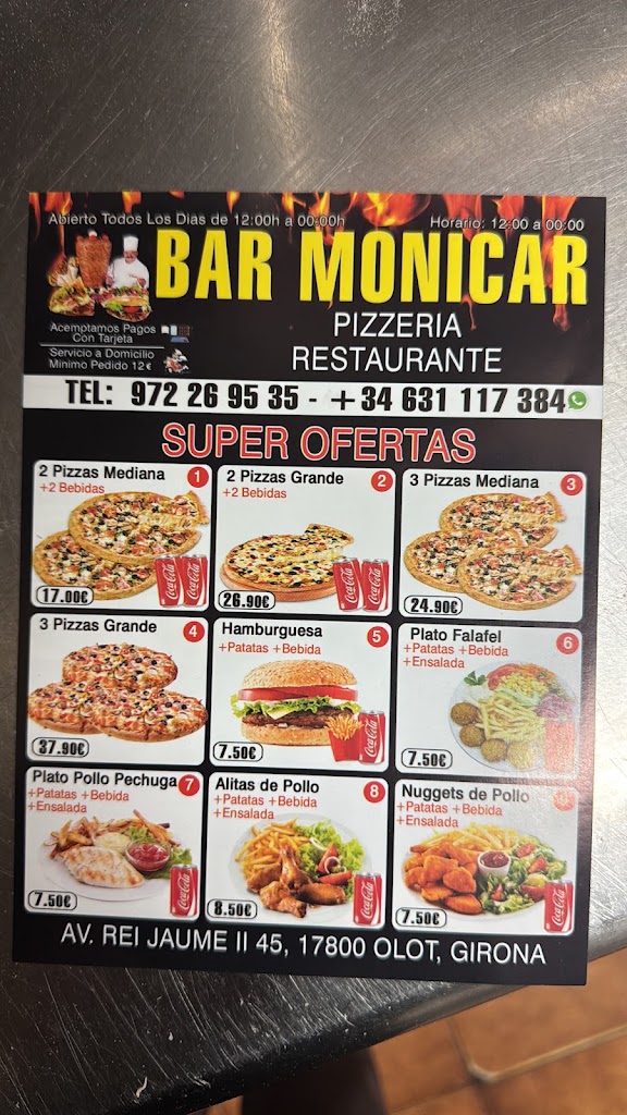 Bar monicar — Carta