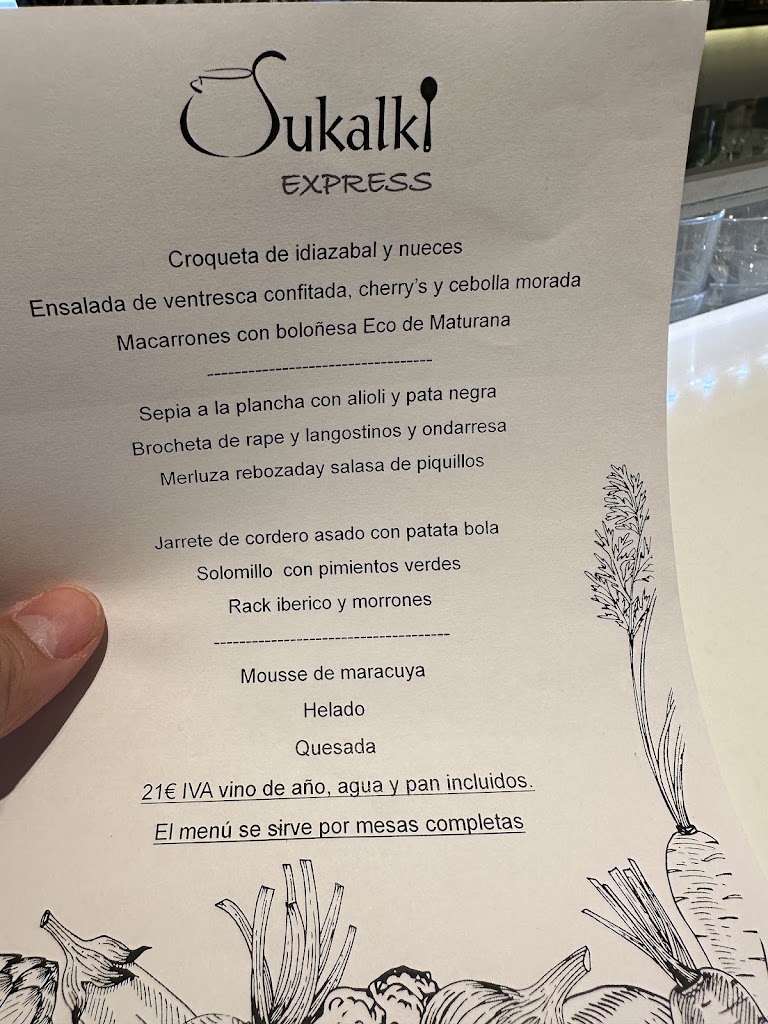 Restaurante Sukalki — Carta