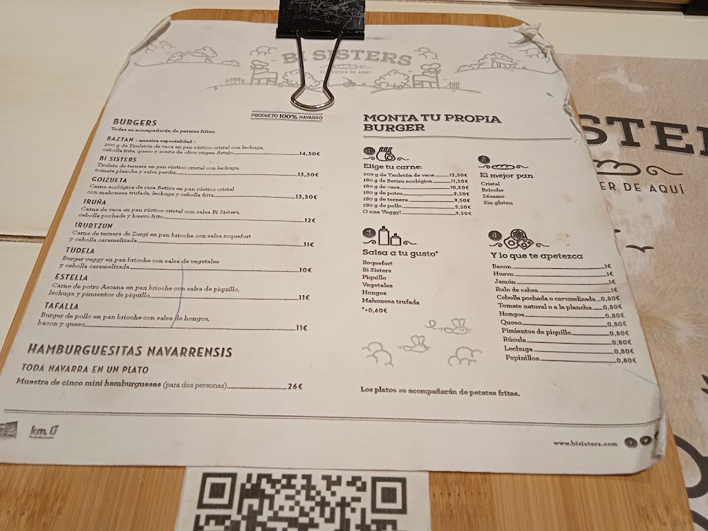 Bi Sisters | El burger de aqui — Carta