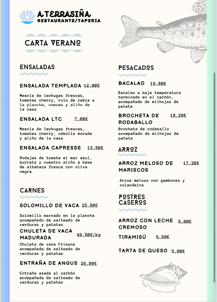 A Terrasina (Nueva gerencia) — Carta