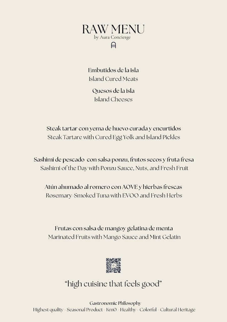 Aura Concierge Gastro | Luxury Private Chef in the Balearic Islands — Carta