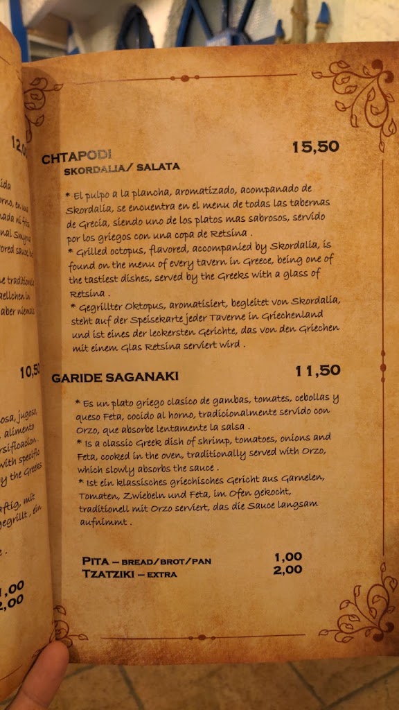 La Casita griega - greek house- — Carta