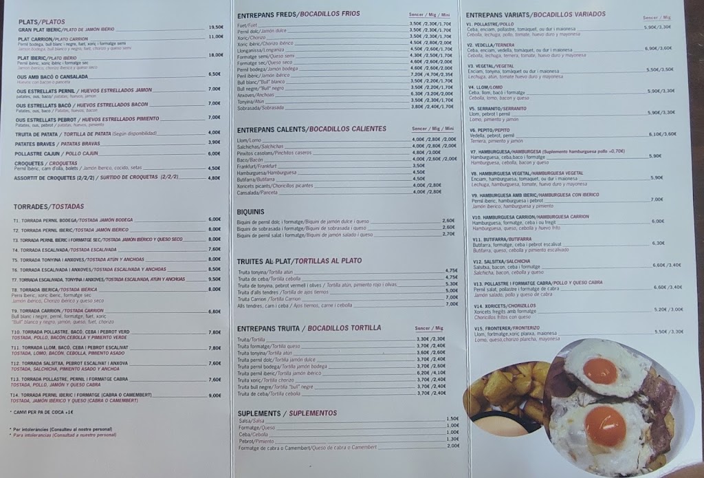 Bar Carrion — Carta