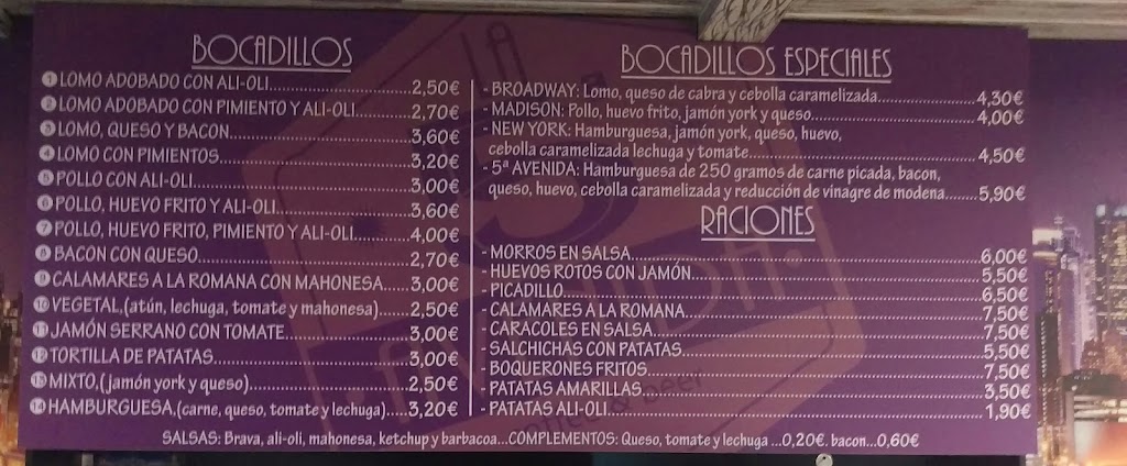 La 5 Avenida — Carta