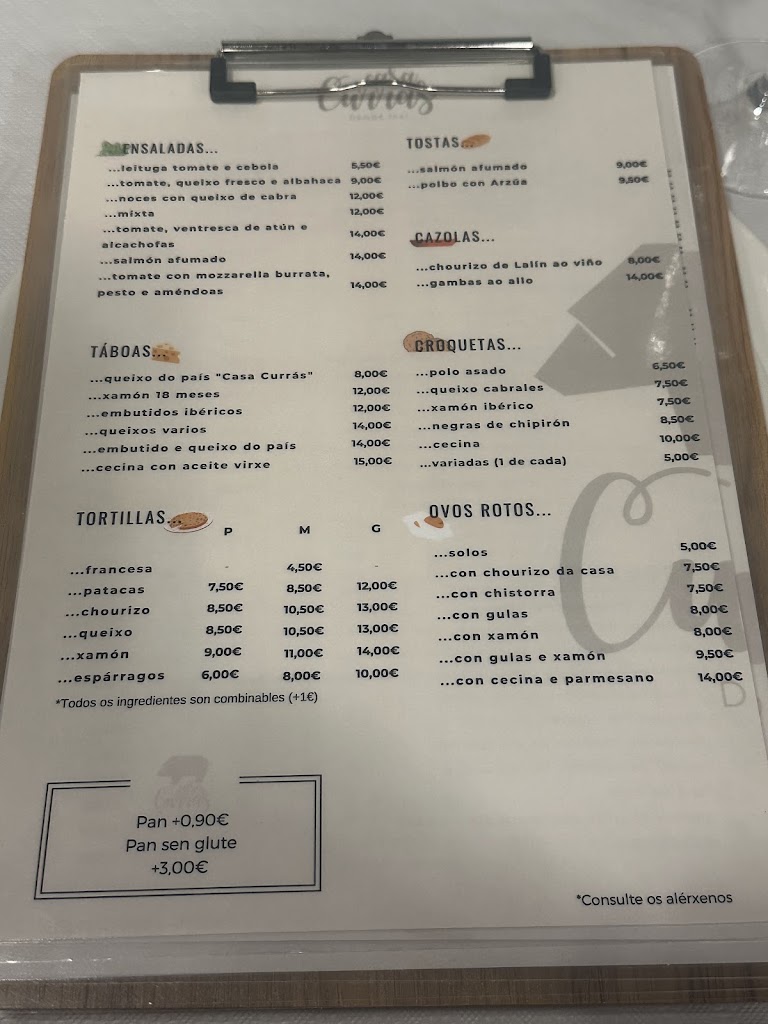 Casa Curras (Calle Rosalia) — Carta