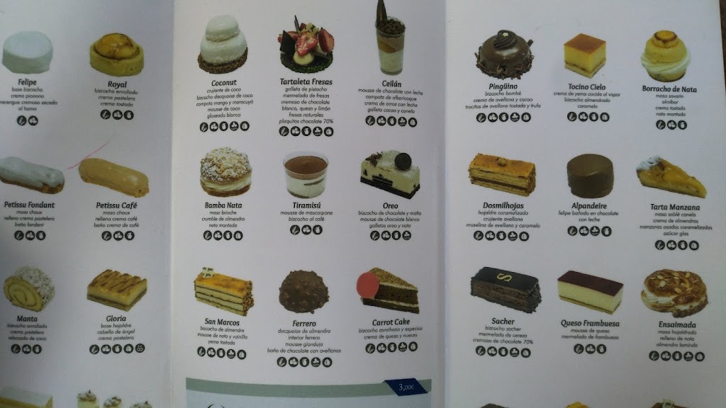 Pasteleria Casa Ysla Albolote — Carta