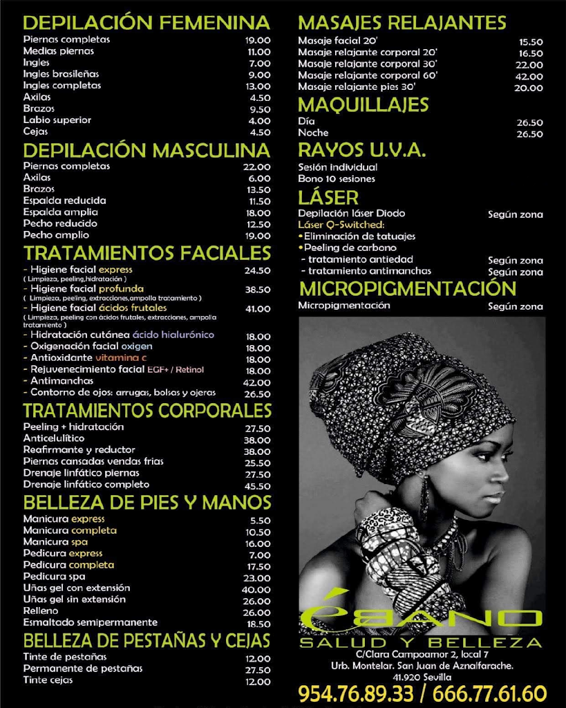 Ebano, salud y belleza — Carta
