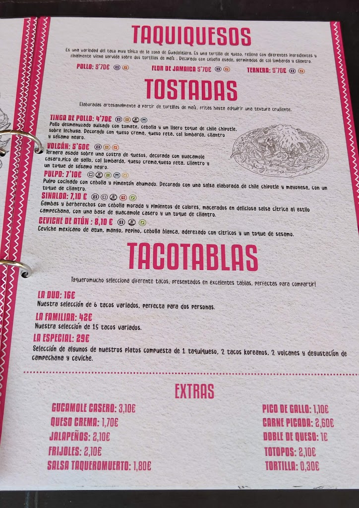 TaqueroMucho Cantina Mexicana — Carta