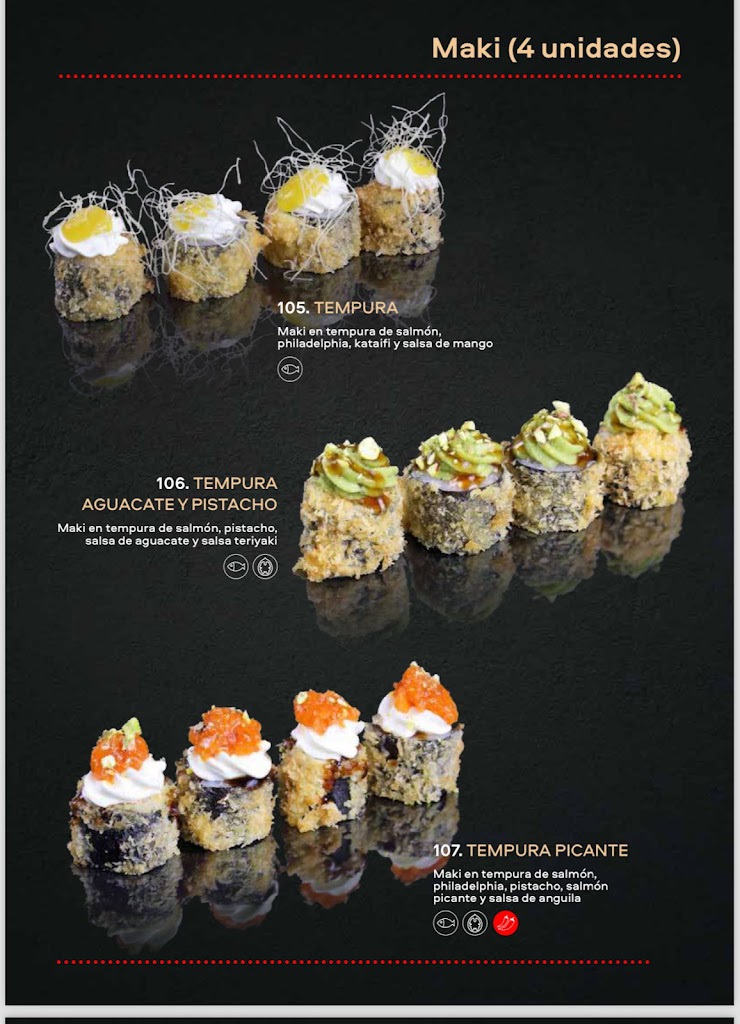 Sushi Xuan — Carta