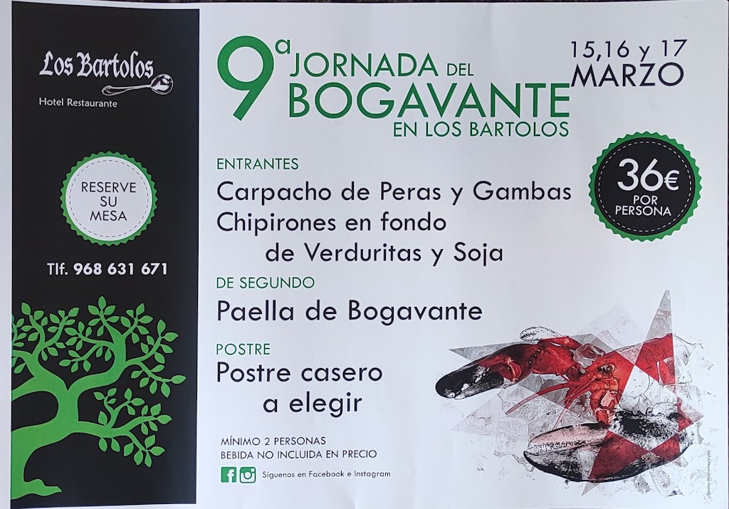 Restaurante Los Bartolos — Carta