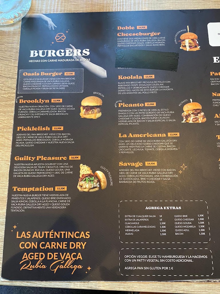 Briochef Burgers Alcala — Carta