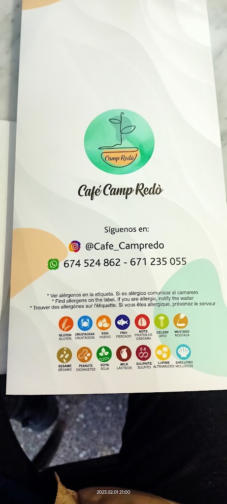 Cafe Camp Redo — Carta