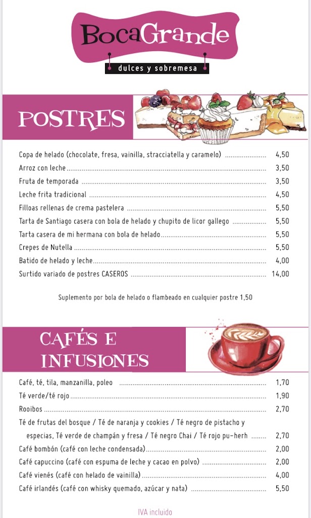 BocaGrande — Carta