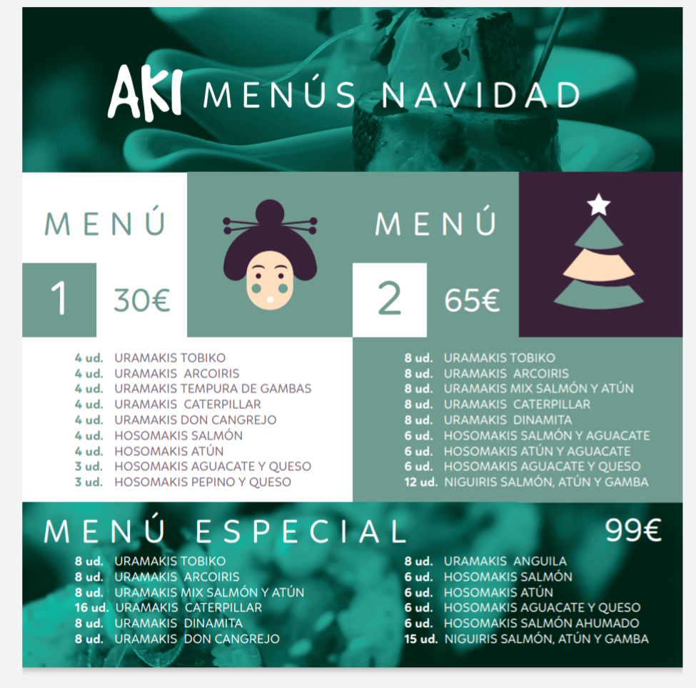 Restaurante Japones - AKI SUSHI PALMONES — Carta