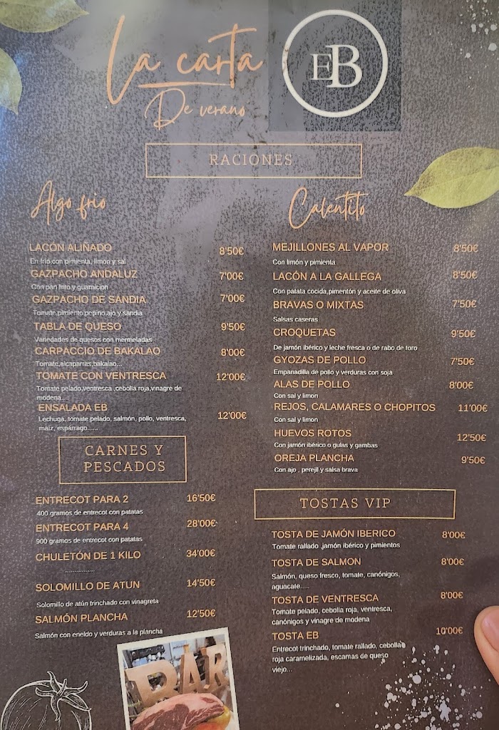 bar el tradicional — Carta
