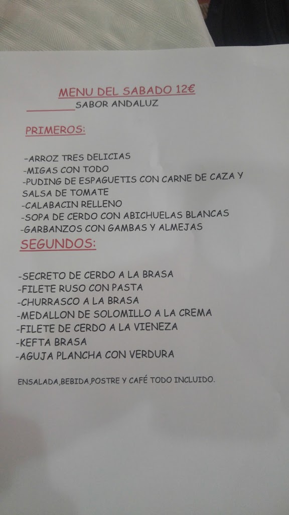 Sabor Andaluz — Carta