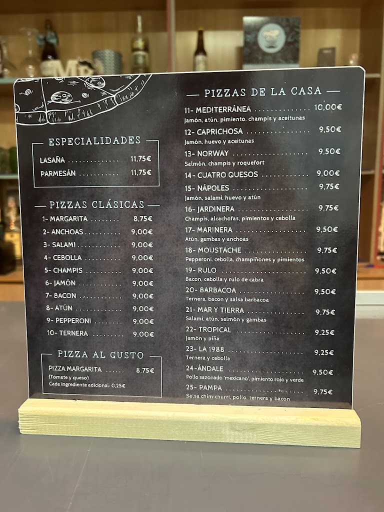 Pizzeria Estadio Talavera — Carta