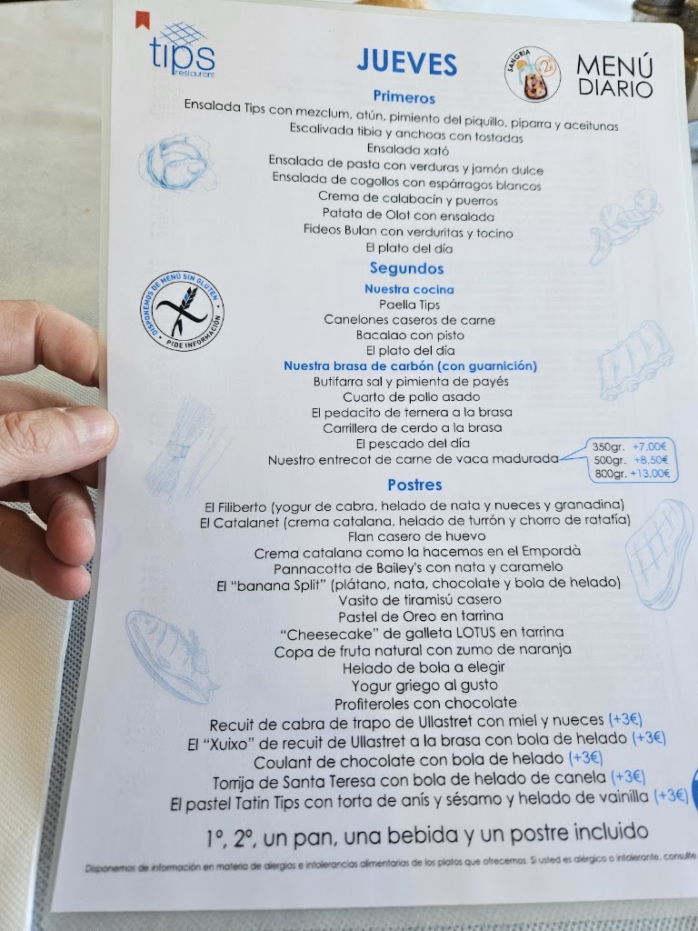 Tips Restaurant — Carta