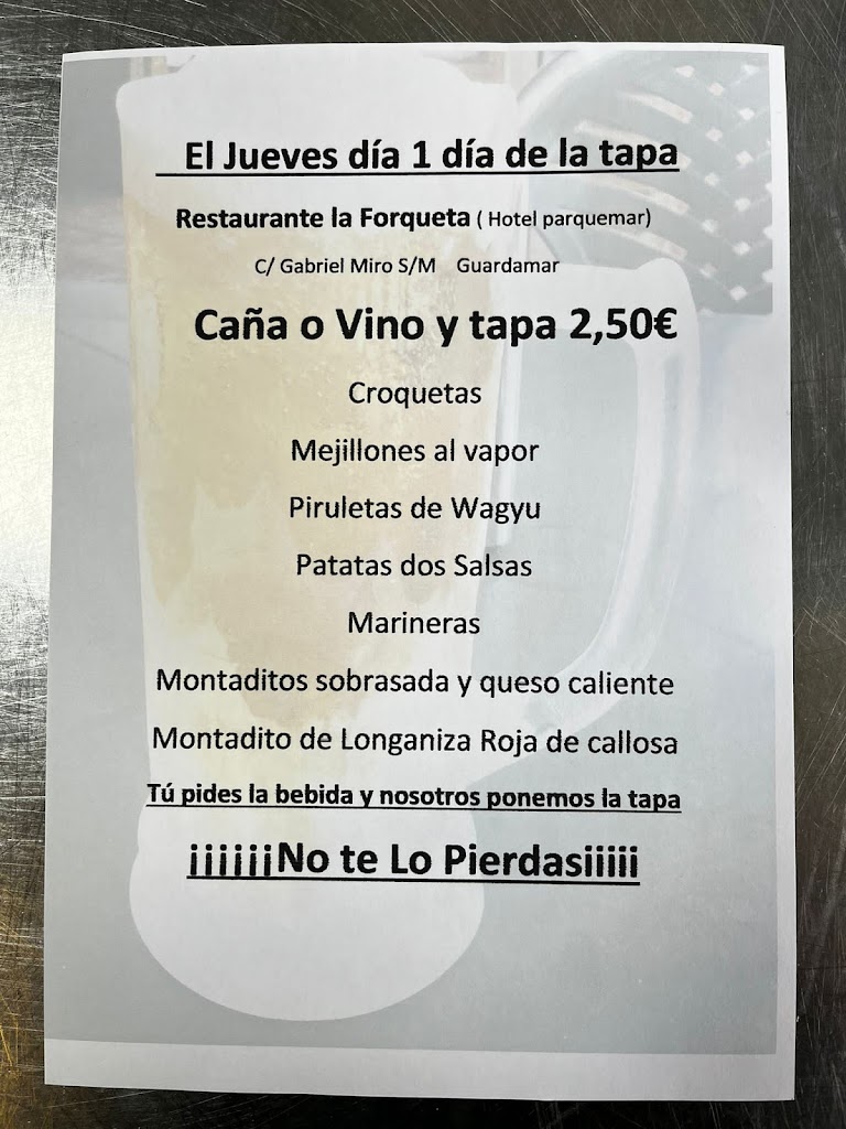 Restaurante la Forqueta - Cocina Mediterranea - Especialista en arroces — Carta