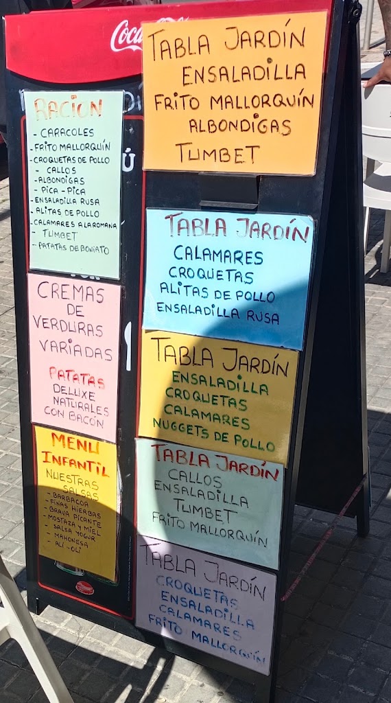 Bar Cafeteria Jardin — Carta