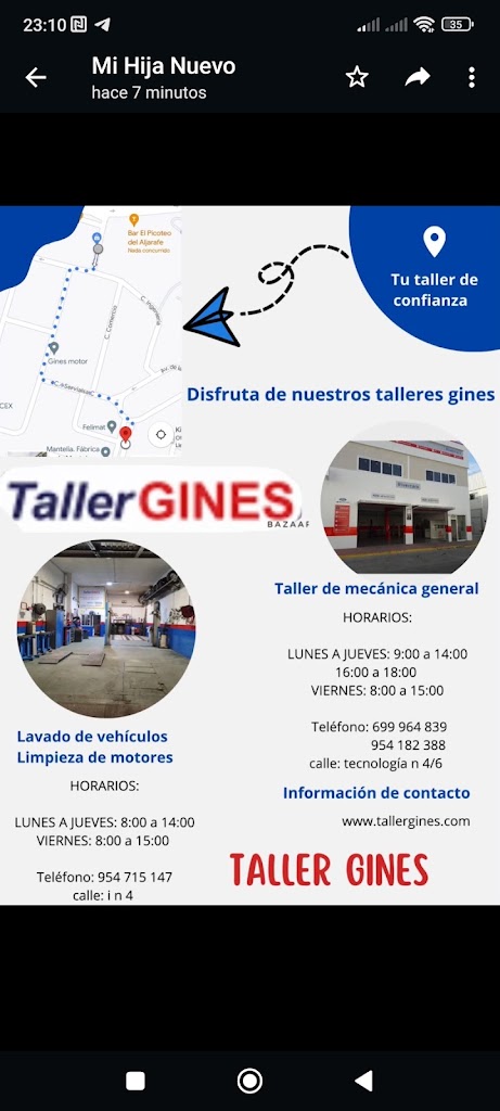 Taller Gines Mecanica y neumaticos — Del propietario