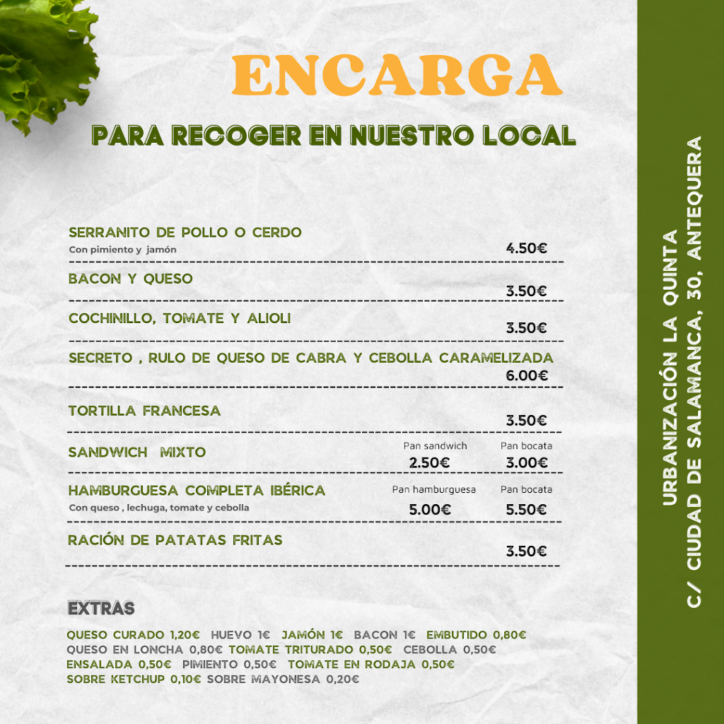 Cerveceria Casa Diego — Carta