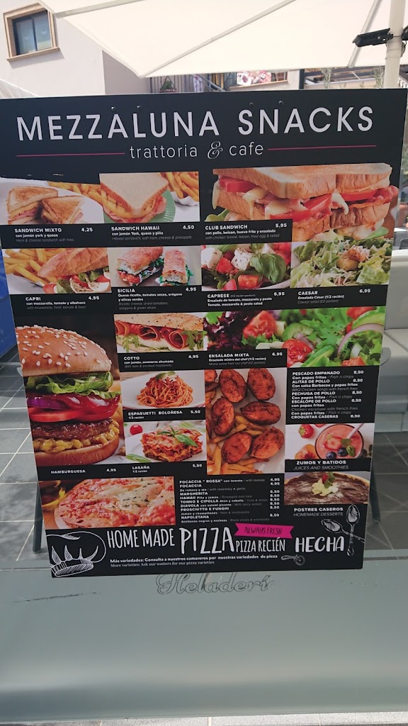 Mezzaluna Pizzeria Trattoria & Cafe — Carta
