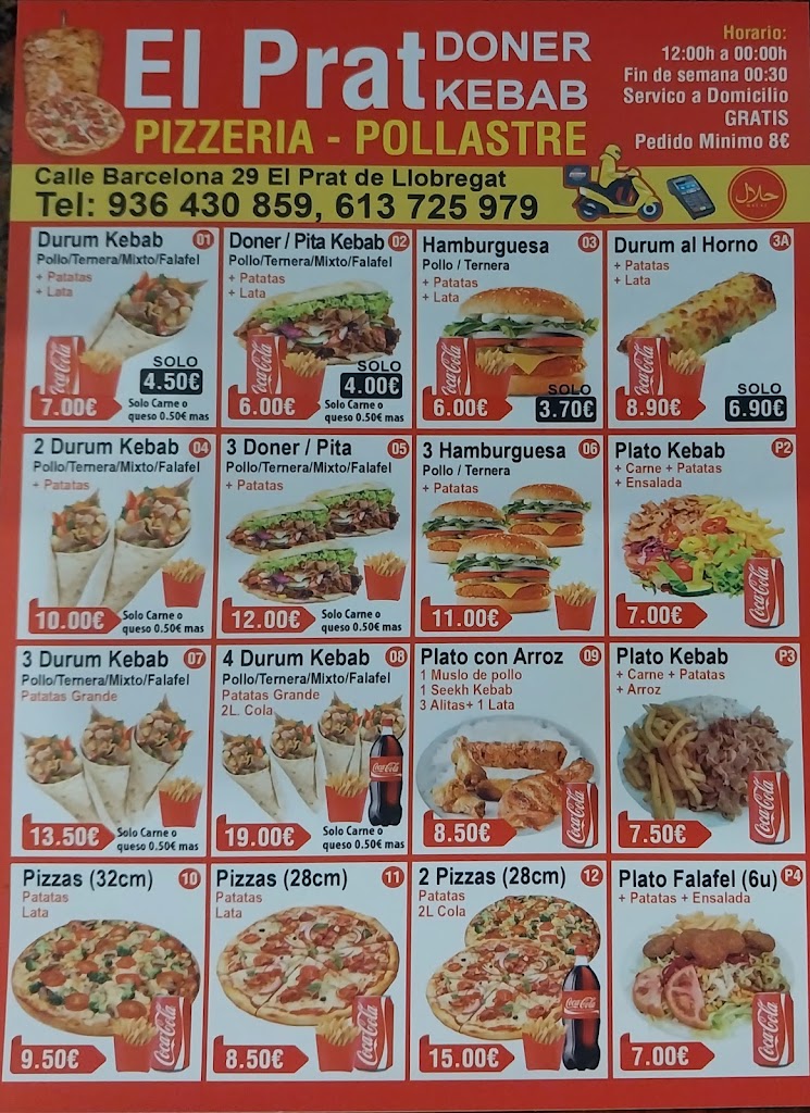 El PRAT DONER KEBAB — Carta