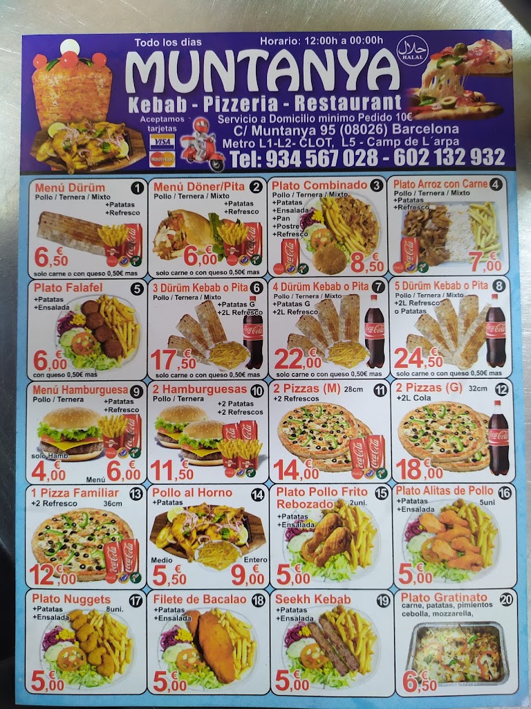 Muntanya Doner Kebab — Carta